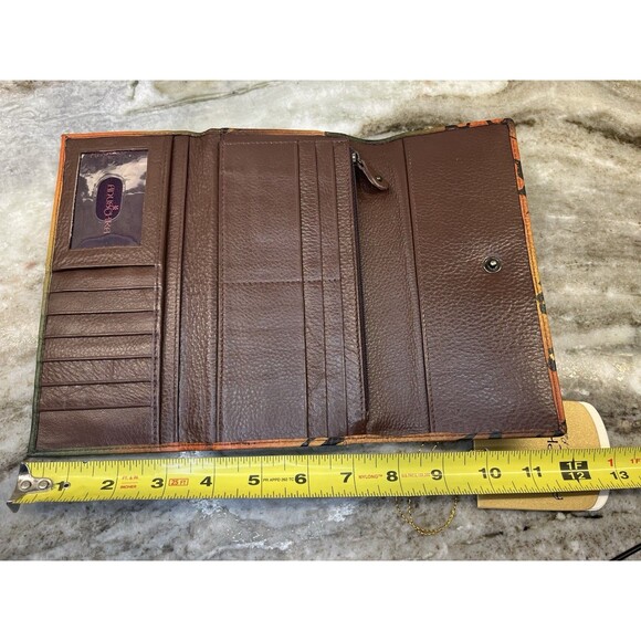 Anuschka Women's Wallet Floral Leopard Tiger Design Trifold Credit Bills Coins - Picture 8 of 11